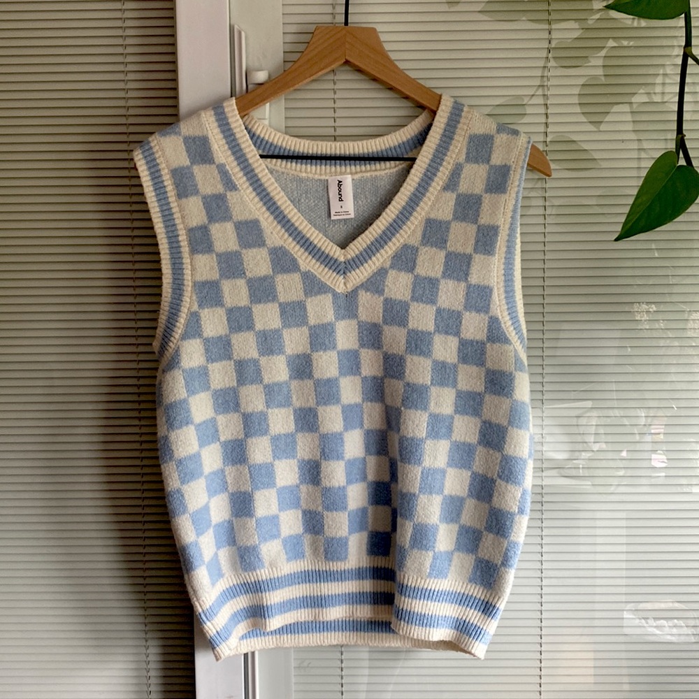 Abound blue-checked sweater vest